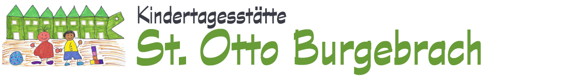 Kopf und Schriftzug der Homepage der Kindertagesstätte St. Otto Burgebrach mit Verlinkung